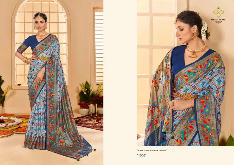 Kesar Tilk By Shubh Shree Velvet Tusser Silk Designer Sarees Wholesale Price In Surat